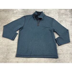 Arrow Sweater Mens Medium Blue 1/4 Zip Pullover Long‎ Sleeve Polyester